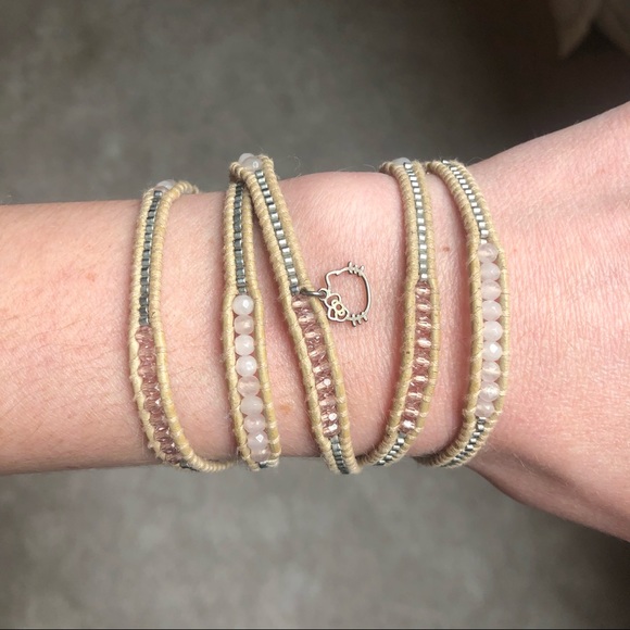 Chan Luu x Hello Kitty Rose Quartz Mix Wrap Bracelet - Picture 3 of 6